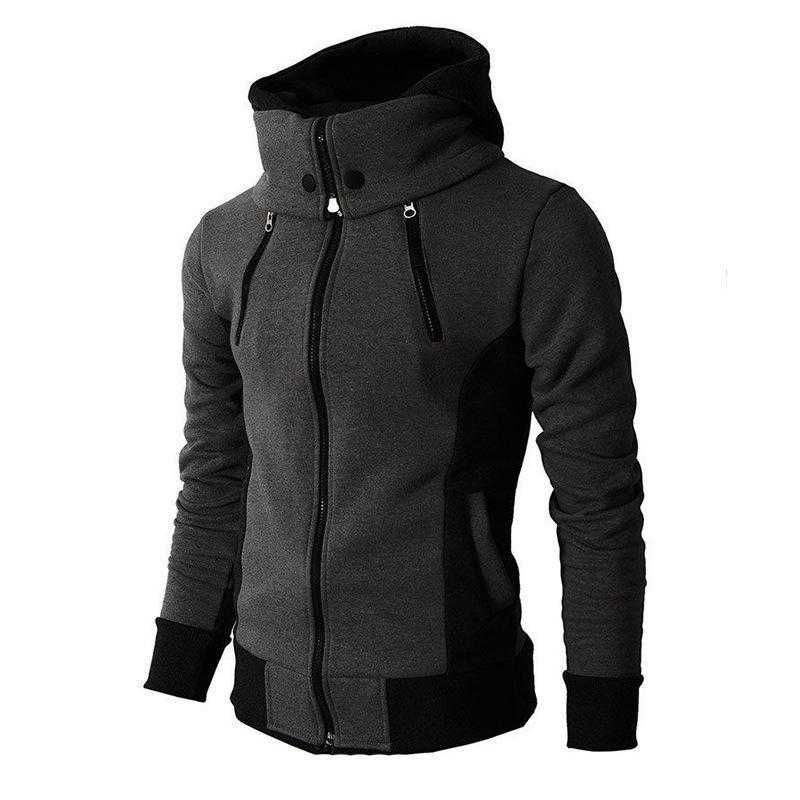 ZITY Zipper Hooded Sweatshirt Men Fashion 2020 Spring Casual Patchwork Fleece Warm Hoodies Sweatshirts Male Streetswear Coat